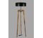 Lampadaire Thomas H170cm Bois Massif Naturel Et Métal Noir