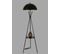 Lampadaire Trépied Design Champignon Avec Table D'appoint Intégrée Thomas H165cm Métal Noir