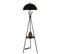 Lampadaire Trépied Design Champignon Avec Table D'appoint Intégrée Thomas H165cm Métal Noir