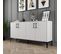 Buffet Bas 4 Portes Vranus 160cm Bois Blanc Et Métal Noir