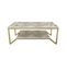 Table Basse Houyi 120cm Bois Blanc Effet Marbre Et Or