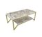 Table Basse Houyi 120cm Bois Blanc Effet Marbre Et Or