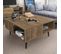 Table Basse Avec Rangement Adia 89x89cm Bois Foncé