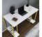 Bureau Style Minimaliste Moderne Davy L125cm Blanc Et Or