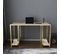 Bureau Style Minimaliste Moderne Davy L125cm Bois Clair Et Or