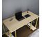 Bureau Style Minimaliste Moderne Davy L125cm Bois Clair Et Or