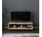 Meuble TV Design Kyrisa L120cm Métal Noir Et Bois Chêne Clair