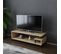 Meuble TV Design Kyrisa L120cm Métal Noir Et Bois Chêne Clair