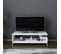 Meuble TV Design Kyrisa L120cm Métal Et Bois Blanc