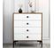 Commode 4 Tiroirs Secondo H90,7cm Bois Et Blanc