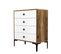 Commode 4 Tiroirs Secondo H90,7cm Bois Et Blanc