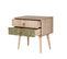 Table De Chevet 2 Tiroirs Sleek Bois Motif Bulles Bois Clair Et Vert