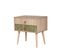 Table De Chevet 2 Tiroirs Sleek Bois Motif Bulles Bois Clair Et Vert