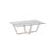 Table Basse Moderne Dinter L105cm Bois Massif Blanc Et Verre Transparent