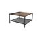 Table Basse Oisin L80xp80cm Bois Pin Foncé Et Métal Noir