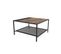 Table Basse Fionn L80xp80cm Bois Pin Foncé Et Métal Noir