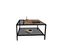 Table Basse Fionn L80xp80cm Bois Pin Foncé Et Métal Noir