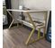 Bureau Design Wayky L120cm Effet Marbre Blanc Et Or