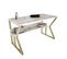 Bureau Design Wayky L120cm Effet Marbre Blanc Et Or