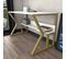 Bureau Design Wayky L120cm Blanc Et Or