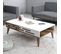 Table Basse Design Oviva L105cm Bois Foncé Et Blanc