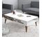 Table Basse Design Oviva L105cm Blanc Et Bois Foncé