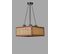 Suspension Moderne à Cannage Guzal L41xh41cm Rotin Naturel Et Bois Foncé