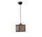 Suspension Moderne à Cannage Guzal L18xh18cm Rotin Naturel Et Bois Noir