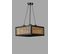 Suspension Moderne à Cannage Guzal L41xh41cm Rotin Naturel Et Bois Noir