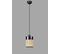 Suspension Moderne Avec Cannage Zeuris D14cm Rotin Naturel Et Métal Noir