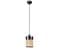 Suspension Moderne Avec Cannage Zeuris D14cm Rotin Naturel Et Métal Noir