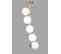 Suspension Moderne Boules De Verre Opaque Blanc 5 Lampes Sinsai H90cm Métal Or