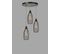 Suspension Style Industriel 3 Ampoules Grillo Abat-jour Bouteille Filaire Métal Noir