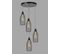 Suspension Style Industriel 4 Ampoules Grillo Abat-jour Bouteille Filaire Métal Noir