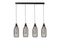 Suspension Style Industriel 4 Ampoules Grillo Abat-jour Bouteille Filaire Métal Noir