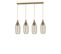 Suspension Style Industriel 4 Ampoules Grillo Abat-jour Bouteille Filaire Métal Or