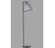 Lampadaire Moderne Simar H154cm Abat Jour Conique Gris Avec Support Métal Noir