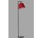 Lampadaire Moderne Simar H154cm Abat Jour Conique Bordeaux Avec Support Métal Noir