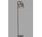 Lampadaire Moderne Simar H154cm Abat Jour Effet Lambris Vert Avec Support Métal Noir