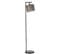 Lampadaire Moderne Simar H154cm Abat Jour Effet Lambris Vert Avec Support Métal Noir