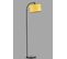 Lampadaire Arc Moderne Izra H154cm Abat Jour Jaune Avec Support Métal Noir