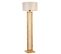 Lampadaire Design Robian H150cm Abat Jour Beige Et Support Avec Cannage Bois Clair