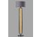 Lampadaire Avec Cannage Style Vintage Luxus H162cm Abat-jour Gris Foncé Pied Rotin Beige Et Métal No