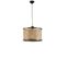 Suspension Gykati D40cm Abat Jour Avec Cannage Rotin Beige Et Bois Foncé