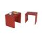 Lot De 3 Tables Basses Gigognes Kibo Rouge