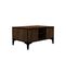 Table Basse Avec 4 Portes Basculantes Unana 90x60cm Bois Foncé Et Noir