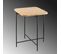Table Basse Carrée Style Industriel Antula 46x46cm Bois Massif Clair Et Métal Noir