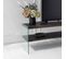 Meuble TV Minimaliste Wako L140cm Verre Transparent Et Bois Massif Anthracite