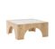 Table Basse Vittina 80x80cm Bois Chêne Clair Et Verre Transparent