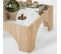 Table Basse Vittina 80x80cm Bois Chêne Clair Et Verre Transparent